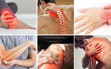 Collage showing areas of everyday body discomfort